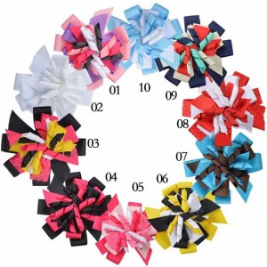 Childrens Hair Clips - 100pcs Layered Korker Curly Ribbon Hair Bows, Boutique Kids Hair Clips, Princess Hair Accessories for Girls