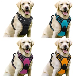 Dog Vest Harness - Tactical Style Nylon Pet Vest with Leash for Medium & Large Dogs (4 Colors)