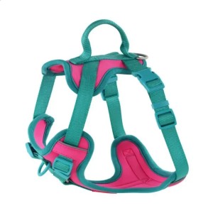 Dog Harness and Leash Set - Comfortable No-Pull Pet Chest Strap with Reflective Splicing Colors, Adjustable Dog Harness Vest for Daily Walks (Pink)
