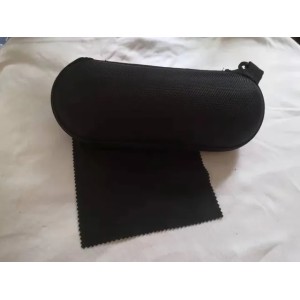 Promotion Black circle with cloth Cover Sunglasses Case For Women men Glasses Box With Zipper Eyewear Cases Eyewear Accessories 10pcs