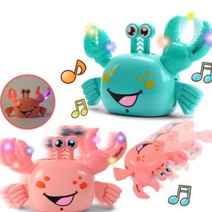 RCtown Baby toy Electric Luminescent Universal Electric Crab Puzzle Toy for Children LJ201105