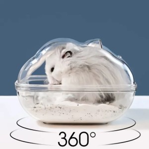 Acrylic Cage Hamster: Transparent Hamster Bathroom with Removable Tray - Breathable Small Pet Bathing & Sleeping Container Accessories