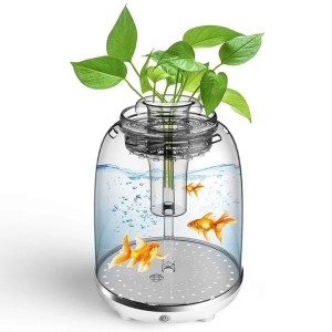 Plastic Fish Aquarium - Mini Desk Aquarium, Transparent Acrylic Fish Tank Desk for Home and Office Decor, Lightweight Desktop Ornament