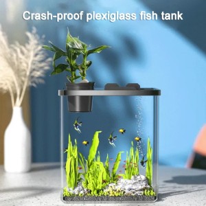 Acrylic Transparent Fish Tanks Crash-proof Plexiglass Small-scale Living Room Landscape Ecological Tank Aquariums and Fish Tanks 250530
