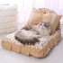 Cute Bow Cat Dog Bed With Pillow Princess Nest Small Medium Puppy Mattresses Sleeping Mat Detachable Pet Sofa Dog Beds Supplies 240824 (Blue)
