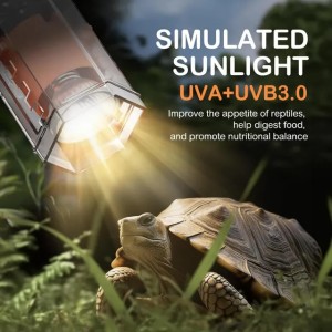 25W Reptile Heat Lamp 360-degree Rotatable Arm Brightness Adjustable Sunlight Simulation UVA UVB Turtle Spot Light For Reptile