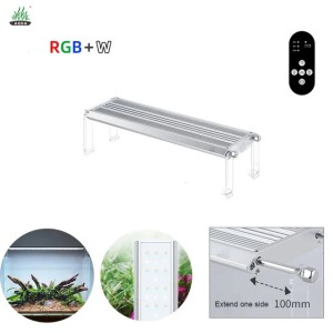 WEEK AQUA Aquarium LED Lighting V Series Full Spectrum Water Plant Accessories Fish Tank Lamp Fishbowl Attractor Supplies Light 250523 (black)