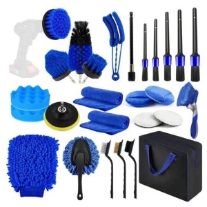 Car Cleaning Tools Car Wash Brush Set Detailing Brush for Air Outlet Tire Rim Drill Brush Sponges Auto Interior Exterior Dirt Dust Cleaning Tools T240606