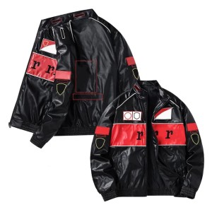 2025 F1 Racing Suit Jacket Formula 1 New Leather Jacket Men's Women Retro Motorcycle Riding Windproof Jacket Biker Racing Zippers Coat (Same photo)