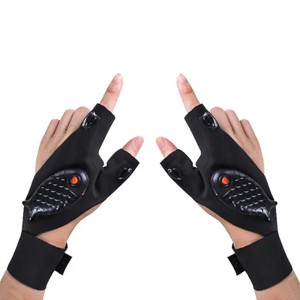 Car Repair Kits Rechargeable Flashlight Gloves Universal Fingerless Gloves LED Lighting Repair Finger Lamp For Outdoor Night Fishing Camping Hiking Tool