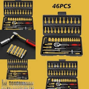 Update All-In-One Car Repair Tool Kit With Ratchet Torque Wrench & Screwdrivers - Multi-Purpose Automotive, Bike & Motorcycle Maintenance Accessories Set