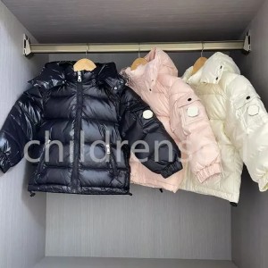 Baby designer style big children down jacket hooded fashion design baby jacket slim fit embroidered badge men and girls jacket down jacket