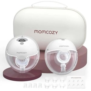 Momcozy Hands Free M5 Wearable Breast Pump of Baby Mouth Double-Sealed Flange with 3 Modes 9 Levels Electric C250705