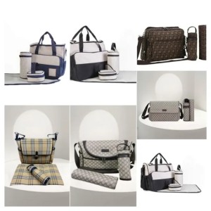 Diaper Bag Black Baby Bag High Qualty Designer Kids Nappy Change Pram Large Nylon Gray Pink Brown Luxury Mommy Backpack Z03