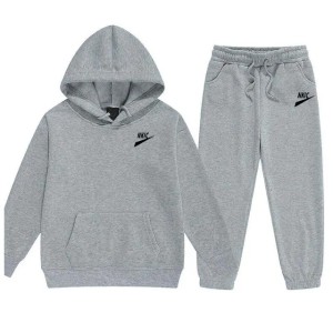 Children Fleece Winter Outfit Toddler Cotton Gray Hoodies Pullover Sweatshirt Pants Brand Tracksuit Set Kids Boy Girl Warm Sweatsuits