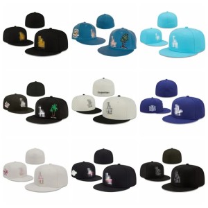 Wholesale LA letter Baseball caps for men women fashion sports hiphop bone Full Closed Fitted Hats