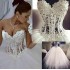 2021 amazing Ball Gown Wedding Dresses Sweetheart Corset See Through Floor Length Princess Bridal Gowns Beaded Lace Pearls Custom Made (Size Size Guide)