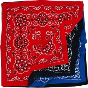 68CM Retro Blue Red Paisley Large Square Bandana Cotton Hip Hop Headband Scarf 250617 (Main Dark Grey)