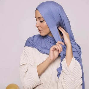 Muslim Cross Jersey Instant Hijab Tie-back Instant Shawl Scarf Headband Women Custom Solid Color Headwrap 250520 (Main Dark Grey)