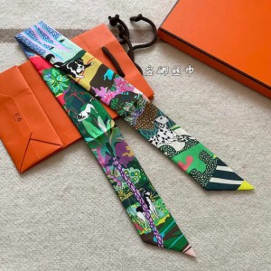 Silk Scarf Maya Forest Wrap Bag Handle Long Thin Headband Silk Scarf J250928 (Main Multi)