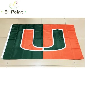 NCAA Miami Hurricanes Team polyester Flag 3ft*5ft (150cm*90cm) Flag Banner decoration flying home & garden outdoor gifts