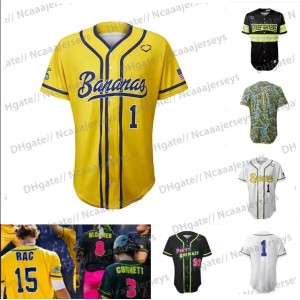 Savannah Bananas 1 Leroy Olson 8 Rac 15 Phillips 29 1 99 baseball jerseys 4 K.Jackson Custom Any Name Number Mens Womens Mix Order Youth S-XXXL