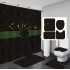 Classic Letter Printed Shower Curtains Set Designer Carpet 4 Piece Set Toilet Seat Cover Floor Mat Bathroom Non Slip Mats Sets