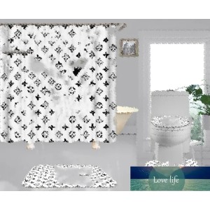 High-end Many Styles Designer Print Shower Curtain Home Edition Soft Waterproof Shower Curtain Toilet Cover Mat Bath Supplies