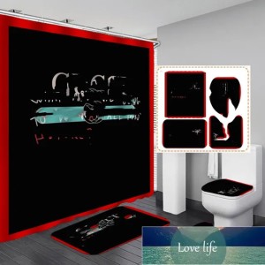 New Bathroom Bath Waterproof Mildew-Proof Shower Curtain Classic American Wholesale Three-Piece Set