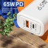Total 65W USB C Charger GaN Fast Charging Wall Charger For iPhone Samsung Xiaomi Quick Charge EU/US Plug Phone Charger Adapter Total 65W USB C Charger GaN Fast Charging Wall Charger For iPhone Samsung Xiaomi Quick Charge EU/US Plug Phone Charger Adapter