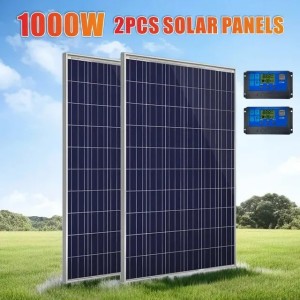 500W 1000W Solar Panel Kit Complete 12V Polycrystalline Power Portable Outdoor Rechargeable Cell Generator for Home 240711