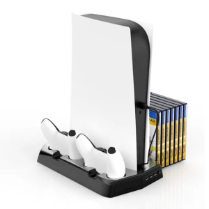 PS5 Chargers Vertical Cooling Fan Stand Digital Edition with 14 Game Slot 3 Hub Port Dual Controller Charging Station Charger for PS5 ps5 charging station