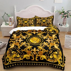 European Style Baroque Pattern Lion Duvet Cover Set King Queen Double Full Twin Single Size Bed Linen 240624