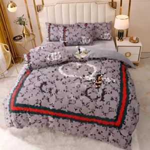 Bedding Sets Luxury Designer Classic Dashed Letter Logo Printed Quilt Cover Pillow Case 4-piece Set of Pure Cotton Comfortable Bedding Set Bedroom Decoration 1.8m 2m