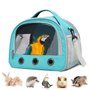 Bird Travel Carrier, Portable Small Bird Parrot Parakeet Carrier with Soft Mat, Side Access Window Collapsible to Carry and Transport Birds Vet Visit