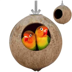 Bird Cage Cages Pet Birds Nest Hanging The Birds Coconut Shell for Bamboo Wooden Baby Bird House Bird Cage Bird Nest 240724