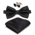 Men Bowtie Set 3pcs Plaids Classic Fashion Wedding Party Formal Cufflinks Bow Tie Handkerchief Cuff Links Lots Three Piece SetX241109