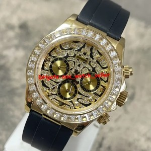 2 styles high quality luxury mens watches 40mm eyes of tiger 116588 116500 diamond bezel automatic movement rubber strap without chronograph sport wristwatches