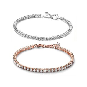 Luxury Designer Full CZ Diamond Tennis Bracelets Women Authentic fits pan s925 Sterling Silver Birthday Christmas Gifts Jewelry BR103