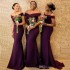 Grape Mermaid Long Bridesmaid Dresses Saudi African Off The Shoulder African Maid Of Honer Dress Back Zipper Wedding Guest Gowns BC1288 (Size Size Guide)