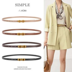 Women's fashionable waist, simple cowhide long pants skirt, multifunctional belt, student casual belt