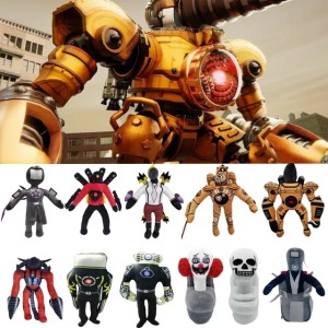 74pcs Skibidi Toilet Plush Toy Upgrade Titan TV Man Plush Clock man Speakerman Infinite War God Tv King Skibidi Toilet Toy