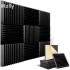 30x30x2.5cm Black Self-Adhesive Acoustic Panels Sound Proof Foam Panels High Density Soundproofing Wall Panels for Home Office