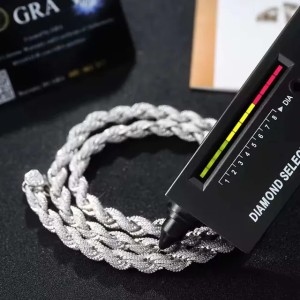 Gra Certificate Factory Price Custom Rapper Big 8mm 925 Sterling Silver Full Iced Out Moissanite Twist Rope Chain for Men