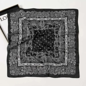 68*68cm Fashion Paisley Print Kerchief Women Hair Scarf Silk Headband Bandana Head Scarves Female Square Hijab Scarves For Ladies M250709