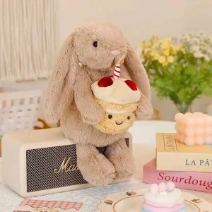 30cm simulated rabbit figurine with cake filling plush toy figurine cartoon anime cute pillow childrens gift fun doll X250628