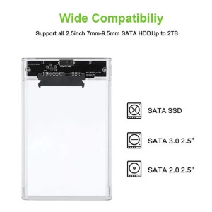 New 2.5 Inch Hard Disk Box HDD SSD Shell Boxes USB 3.0 SATA Serial Port Transparent 5Gbps UASP Speed External Hard Drive Case