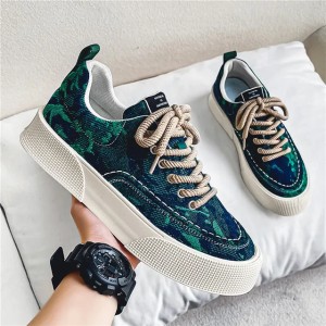 Plus-size Canvas Hot selling with thick soled printed men's fashion shoes (Size Size Guide)