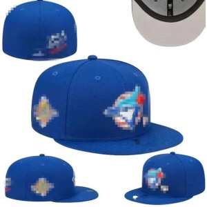 Men's Baseball Blue Jays Fitted Size Hats LA Snapback Hats World Series white Hip Hop SOX Sport Caps Chapeau Gray Stitch Heart 
