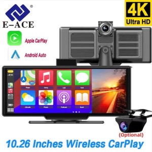 Car dvr 4K AUX Car dvr Wireless Large Screen CarPlay Android Auto Dash Cam GPS Optinnal Rear Camera 24H Parking Monitoring R250529